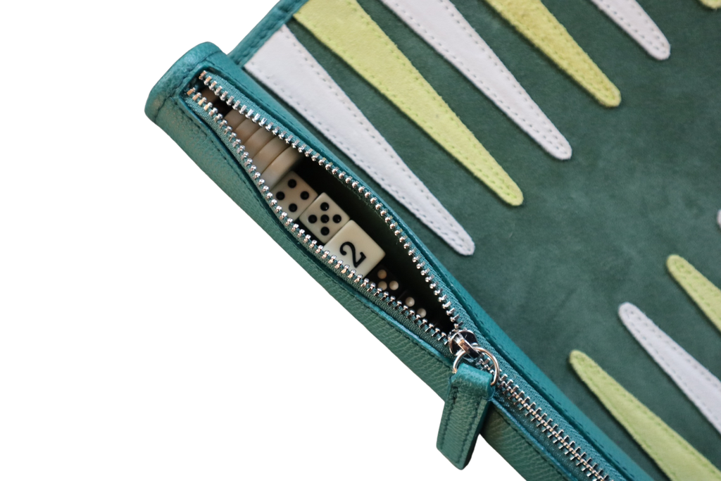 Travel Backgammon Board Green