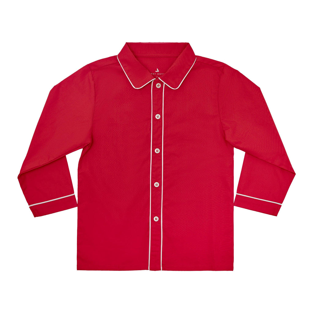 Long Sleeve Brendan Button Up in Oxford Red