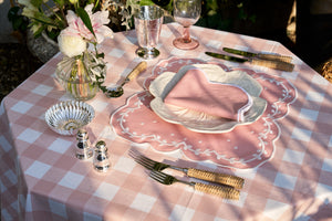 Chloe Gingham Tablecloth in Pink