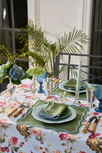 Wild Roses Tablecloth in Blue