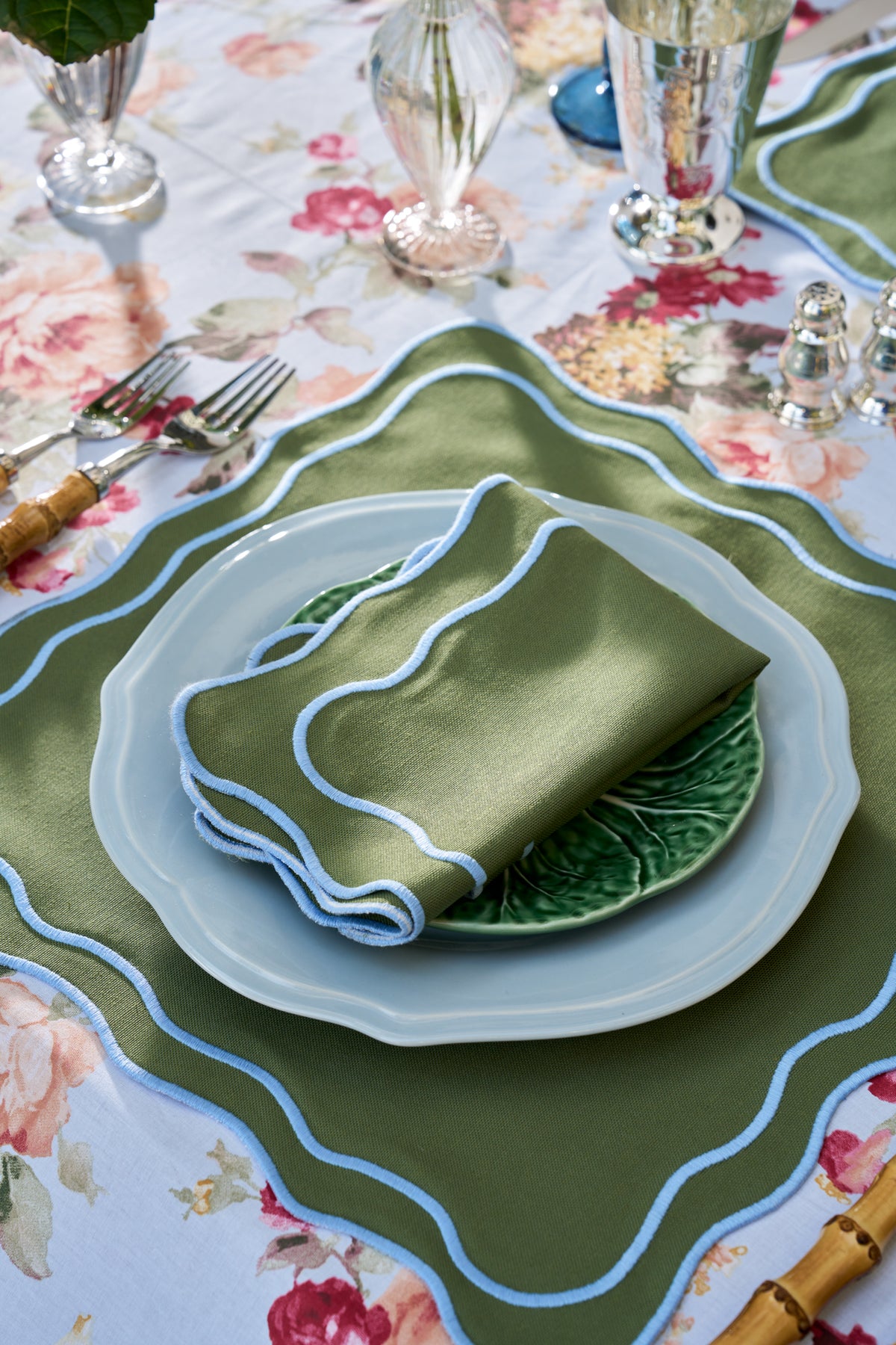 Amy Placemat in Green and Blue