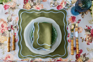 Wild Roses Tablecloth in Blue