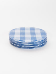 Mack Blue Gingham Coaster Set