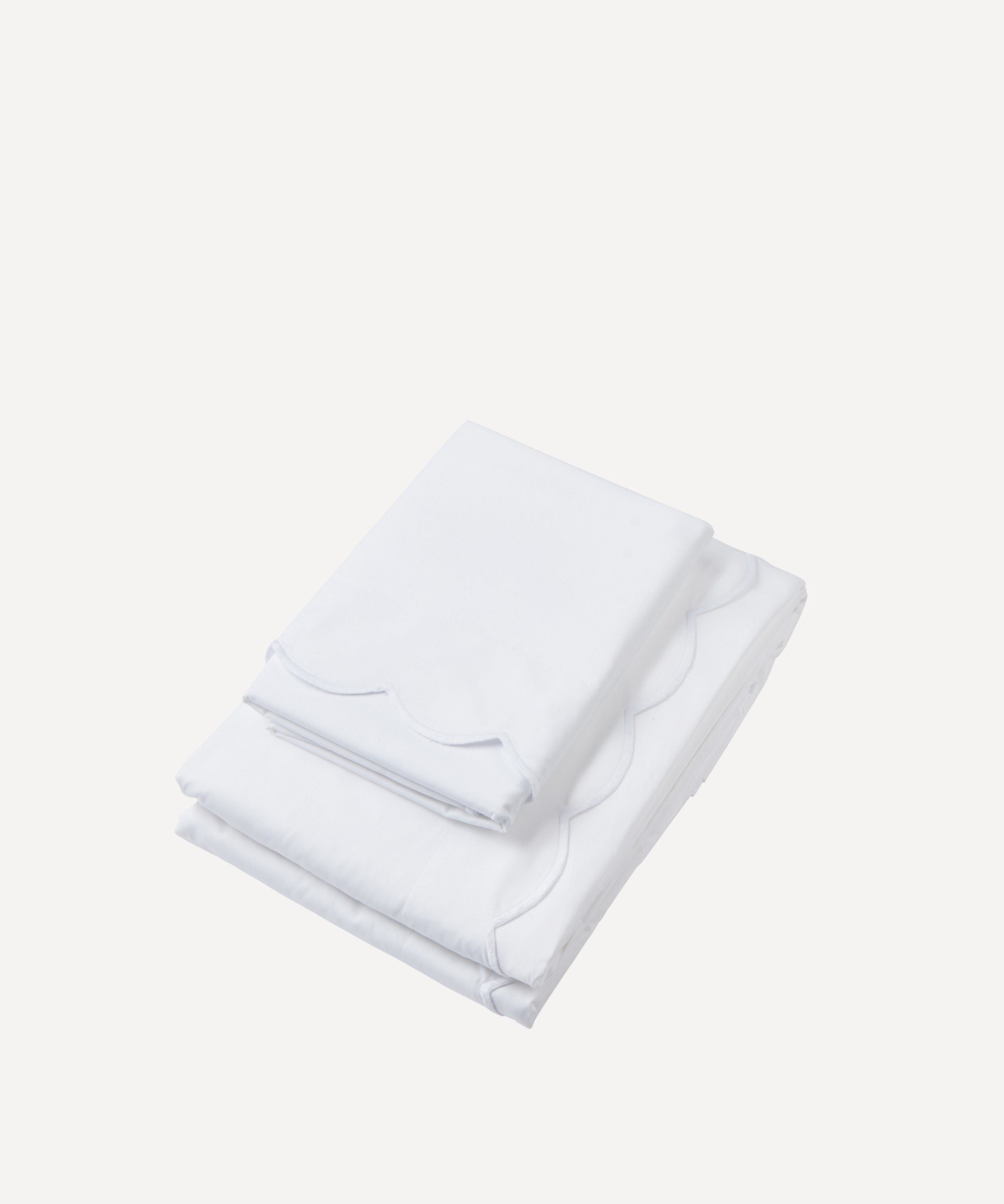 Annabelle Scalloped Bed Linens, White