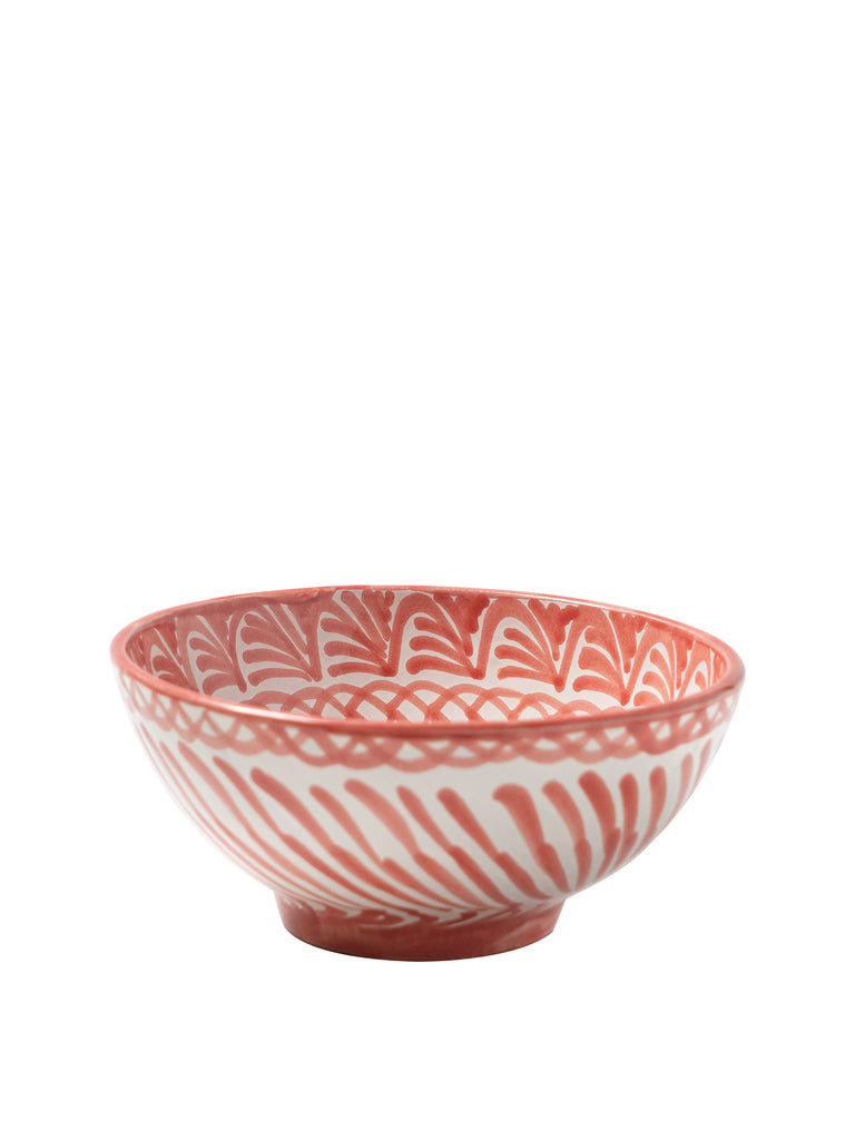 Casa Coral Medium Bowl with Hand-painted Designs