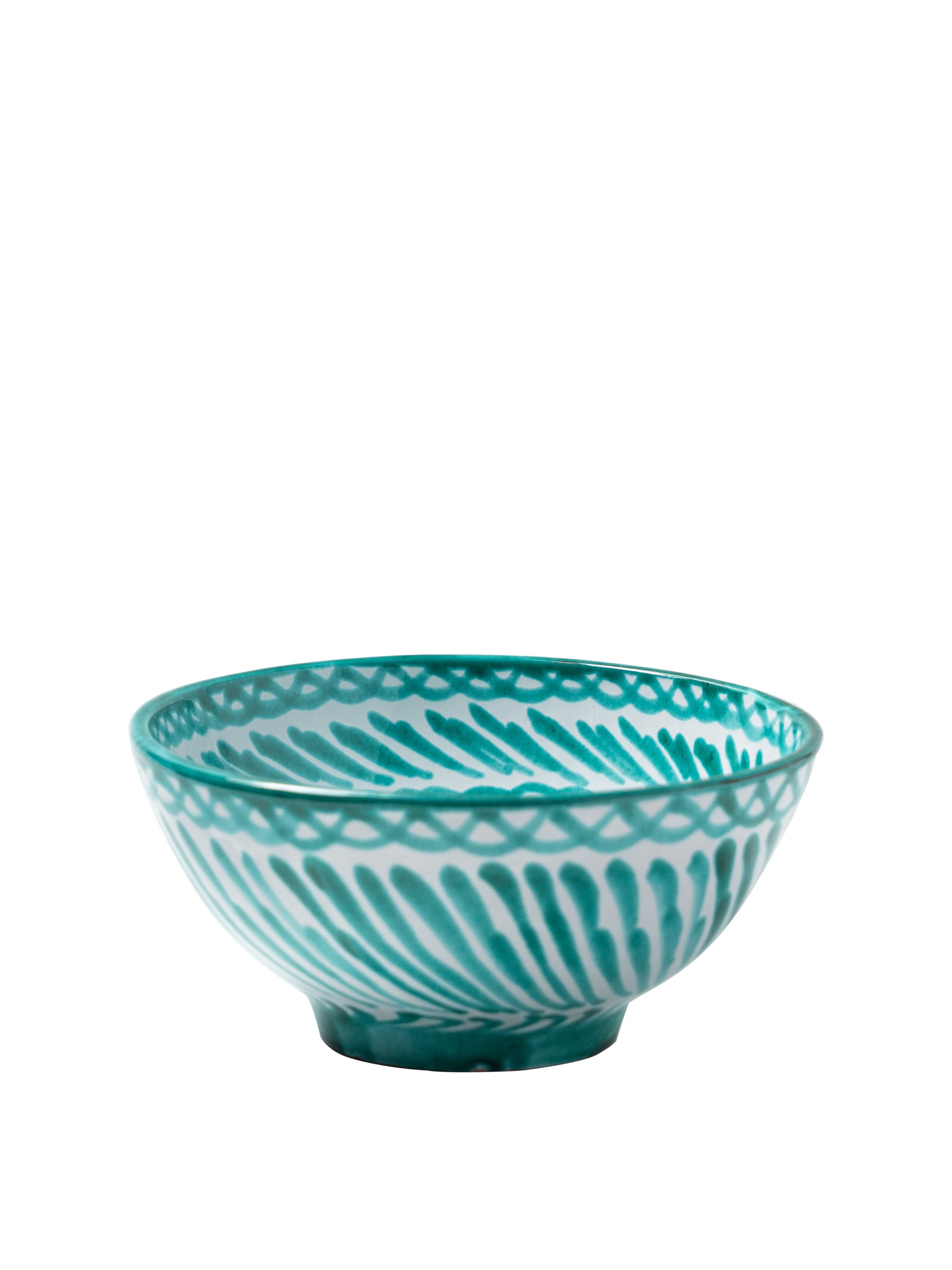 Casa Verde Medium Bowl with Hand-painted Designs