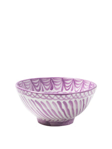 Casa Lila Medium Bowl with Hand-painted Designs
