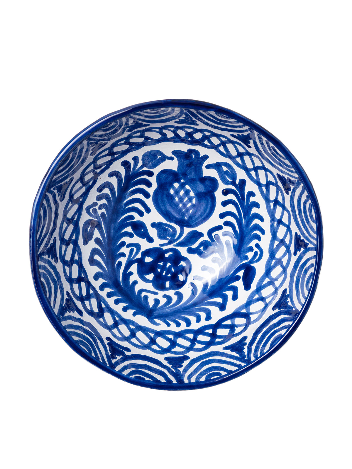 Casa Azul Medium Bowl with Hand-painted Designs