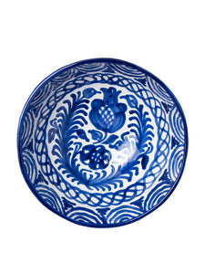 Casa Azul Medium Bowl with Hand-painted Designs