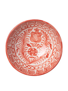 Casa Coral Medium Bowl with Hand-painted Designs