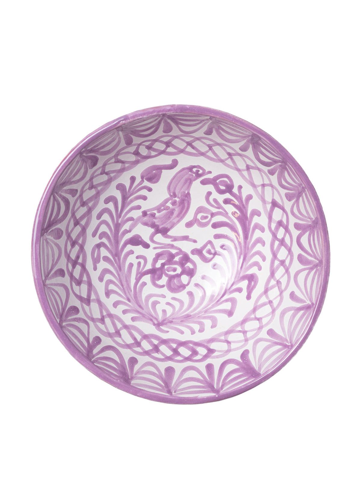 Casa Lila Medium Bowl with Hand-painted Designs