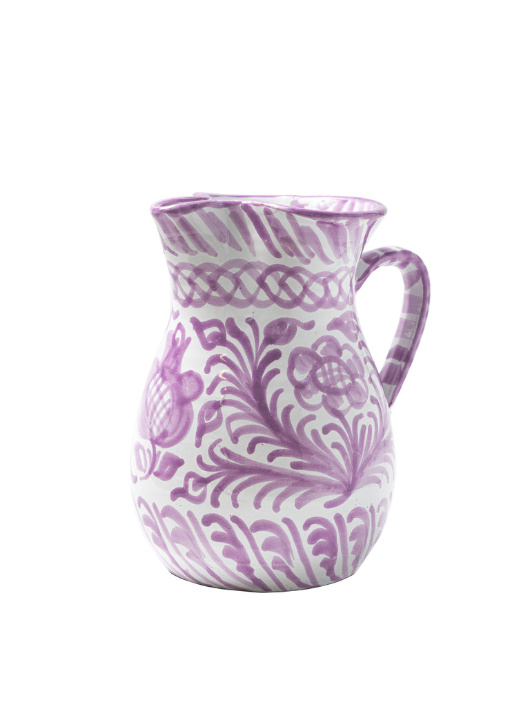 Casa Lila Medium Pitcher with Hand-painted Designs