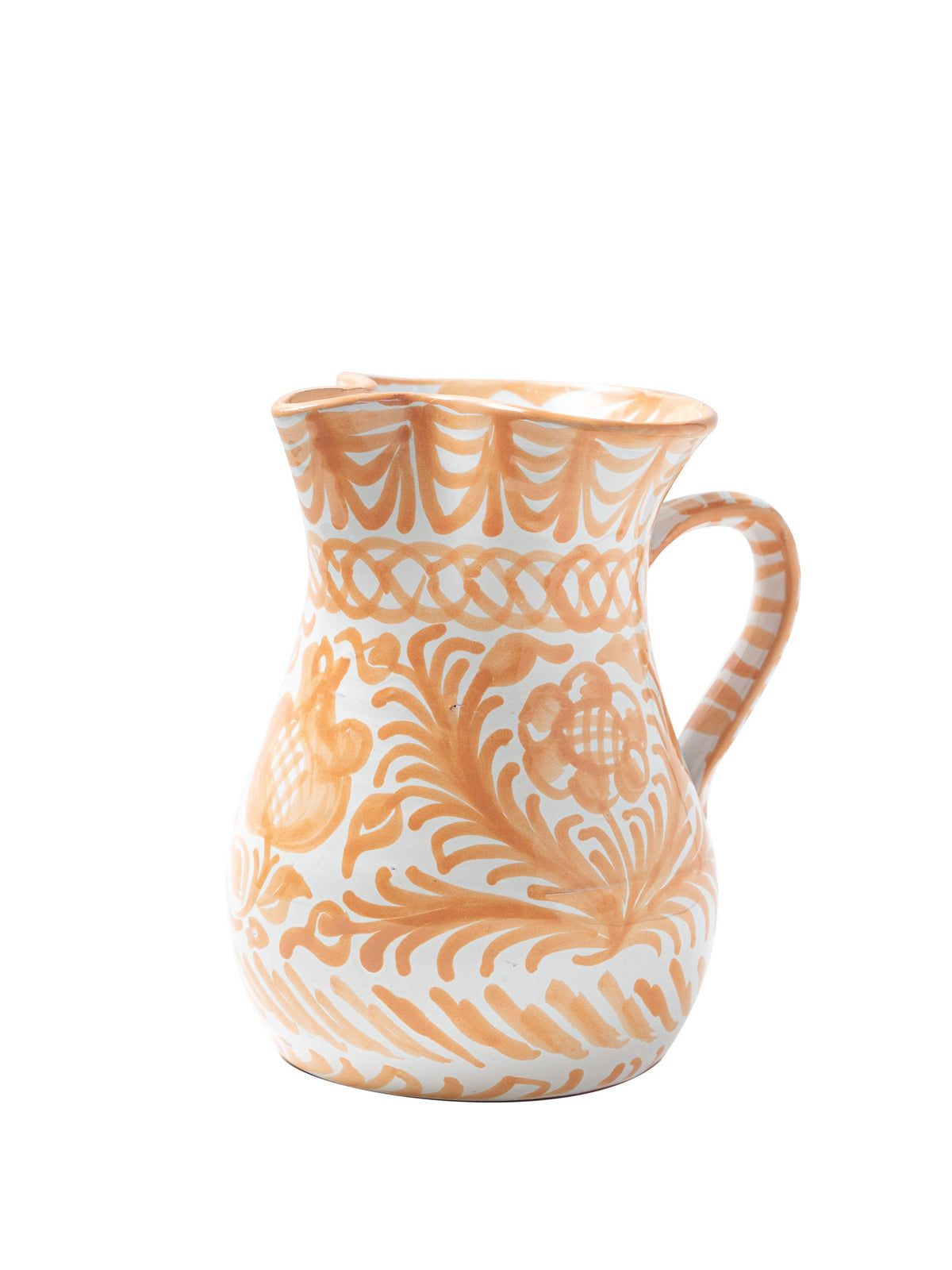 Casa Melocoton Medium Pitcher with Hand-painted Designs