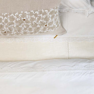 White Meena Percale Sheet Set Bedding Portugal 