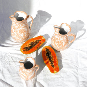 Casa Melocoton Medium Pitcher with Hand-painted Designs