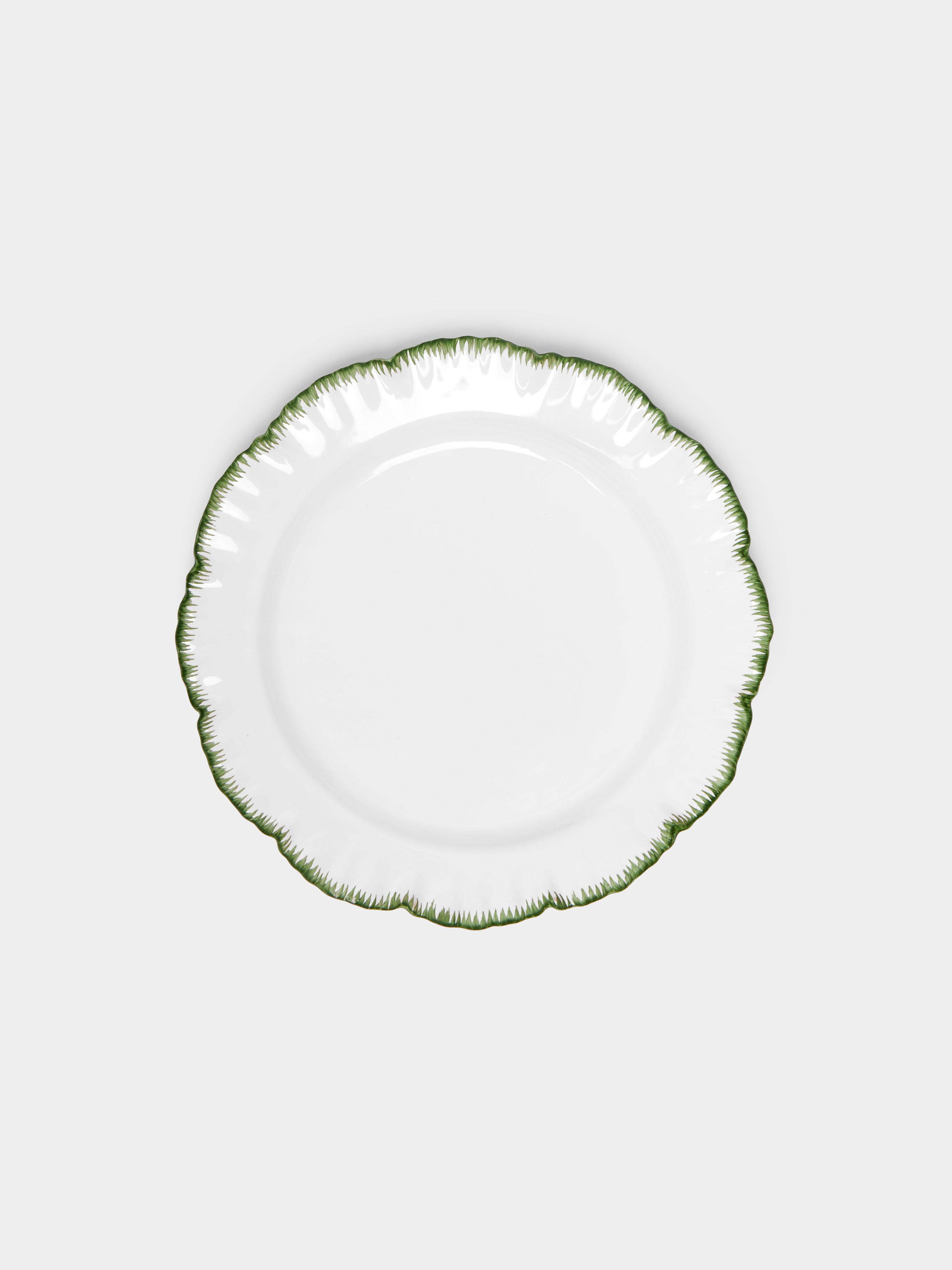 Combed Edge Hand-Painted Ceramic Side Plate