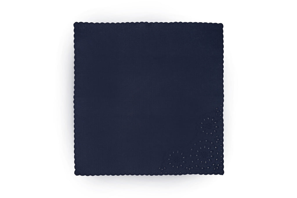 Blue Eyelet Dinner Napkins (4) Chefanie 