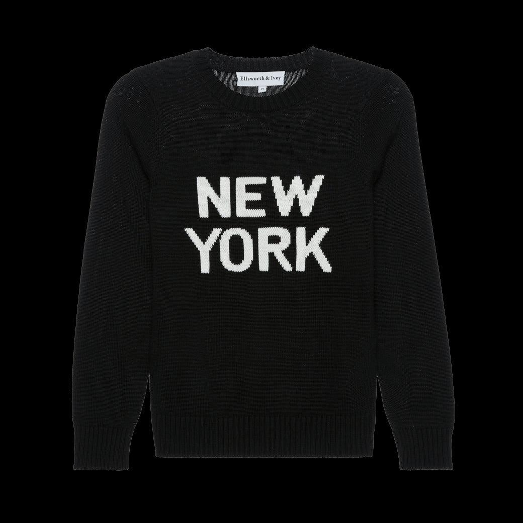 Women's black and ivory New York sweater