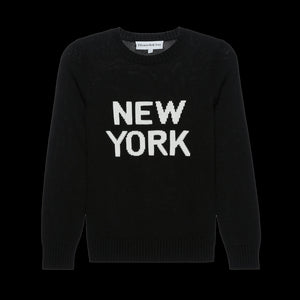 Women's black and ivory New York sweater