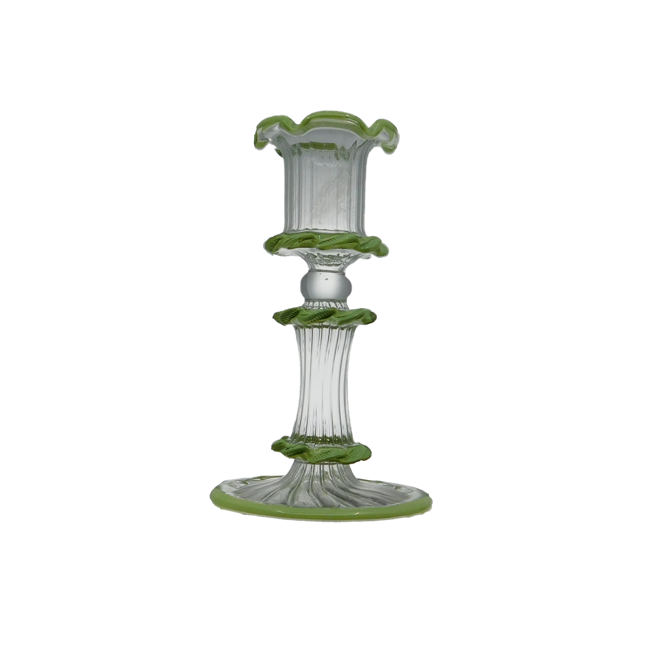 ZELDA GLASS CANDLESTICK - GREEN