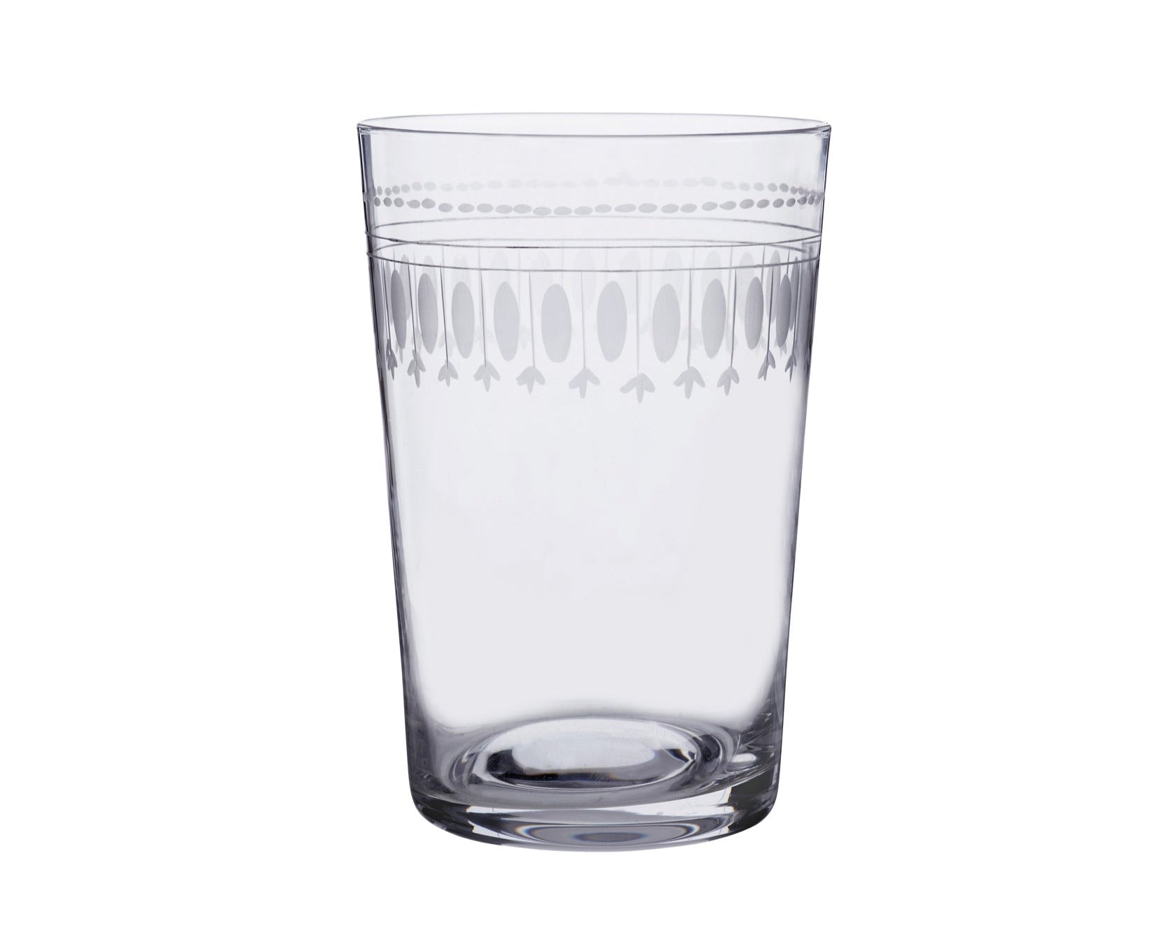 Crystal Tumblers with Ovals Design, Set of Six
