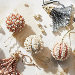 Pearl and Velvet Ball Ornament