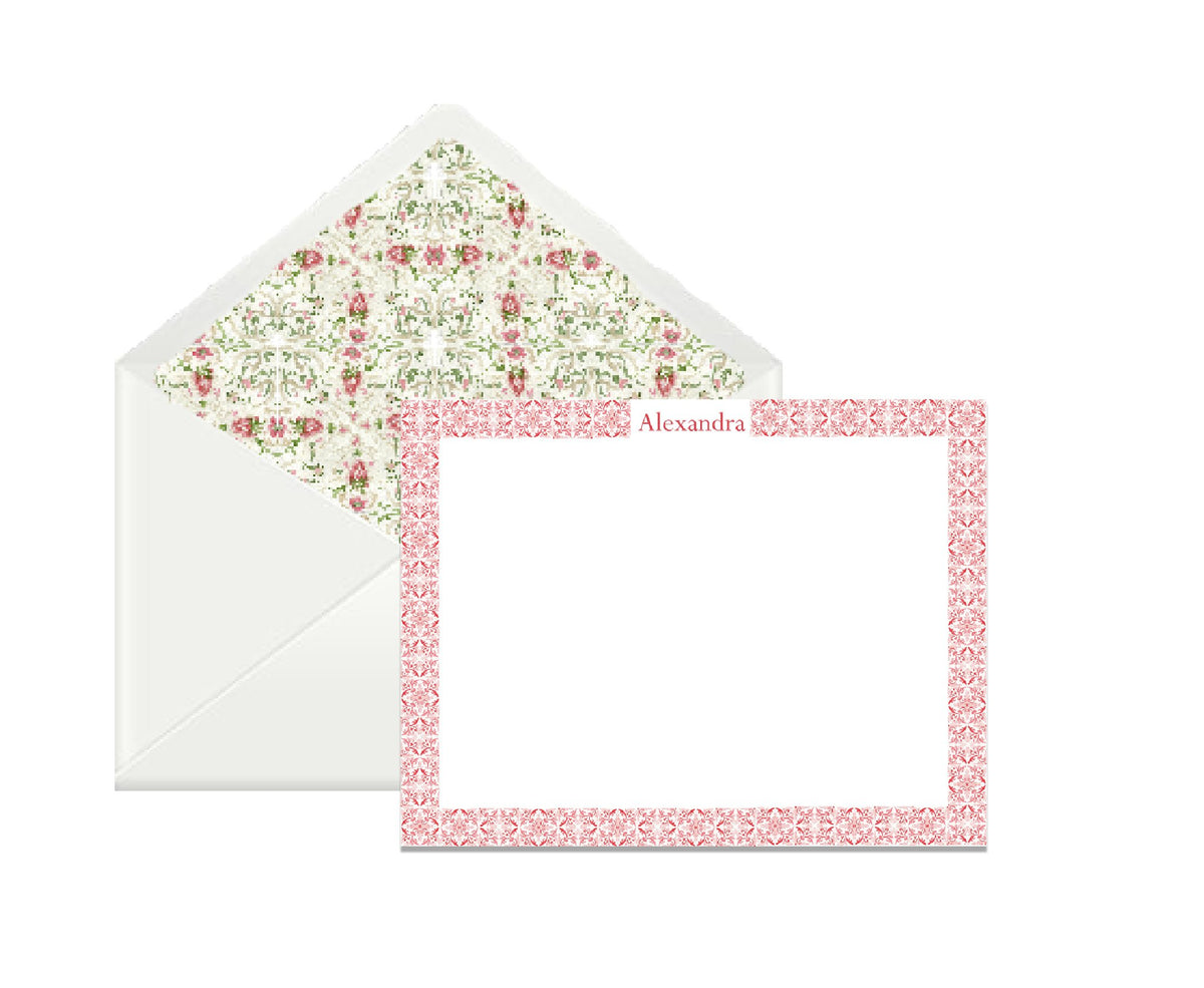 OTM Exclusive: Tile Stationery Set in Pink & Red