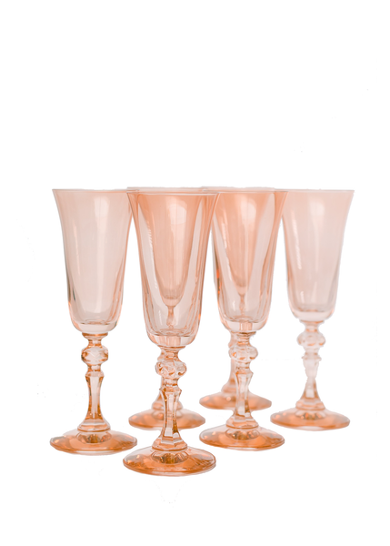 Estelle Colored Regal Flute in Blush Pink, Set of 6