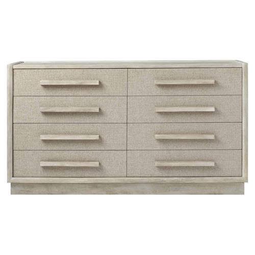 Contribute to Carlin French Country Beige Wood Fabric Wrapped 8 Drawer Double Dresser