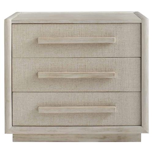 Contribute to Carlin French Country Beige Wood Fabric Wrapped 3 Drawer Nightstand