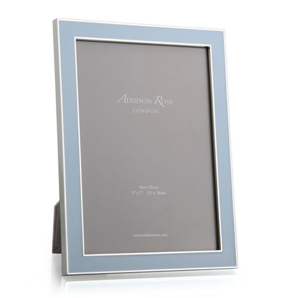 5 x 7 Powder Blue Enamel & Silver Frame
