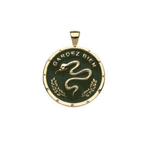 Protect JW Original Pendant Coin Necklace In Green Enamel