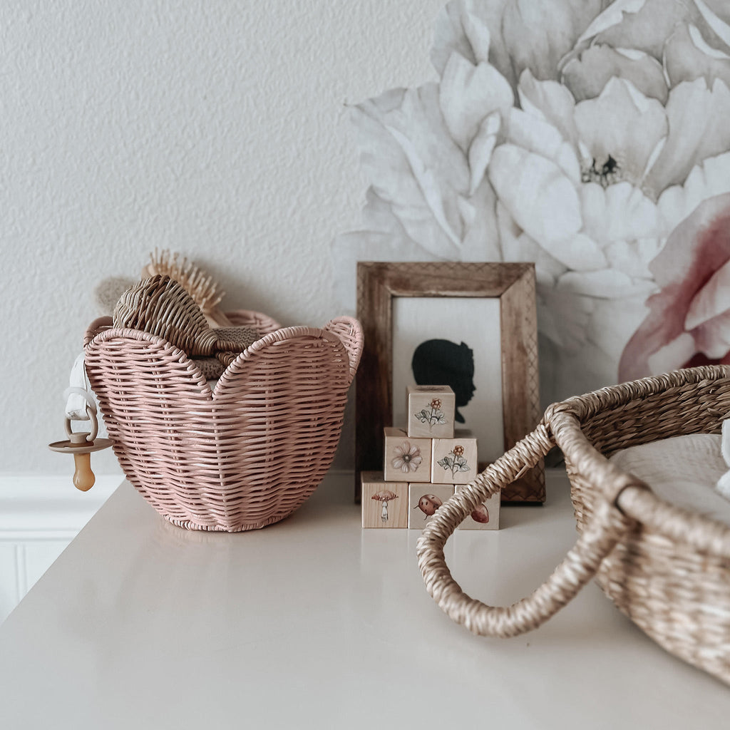 Scallop Rattan Basket, Small | Serena & Lily