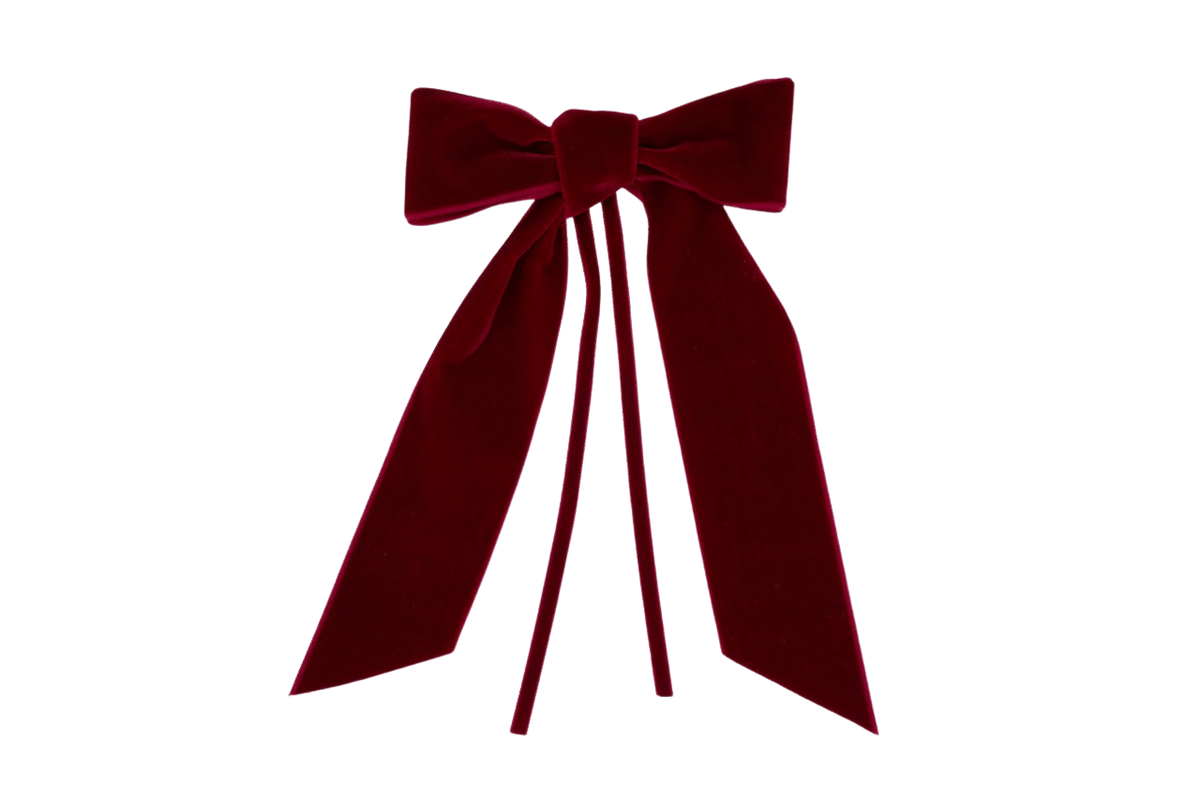 Burgundy Velvet Napkin Bows, Set of 4