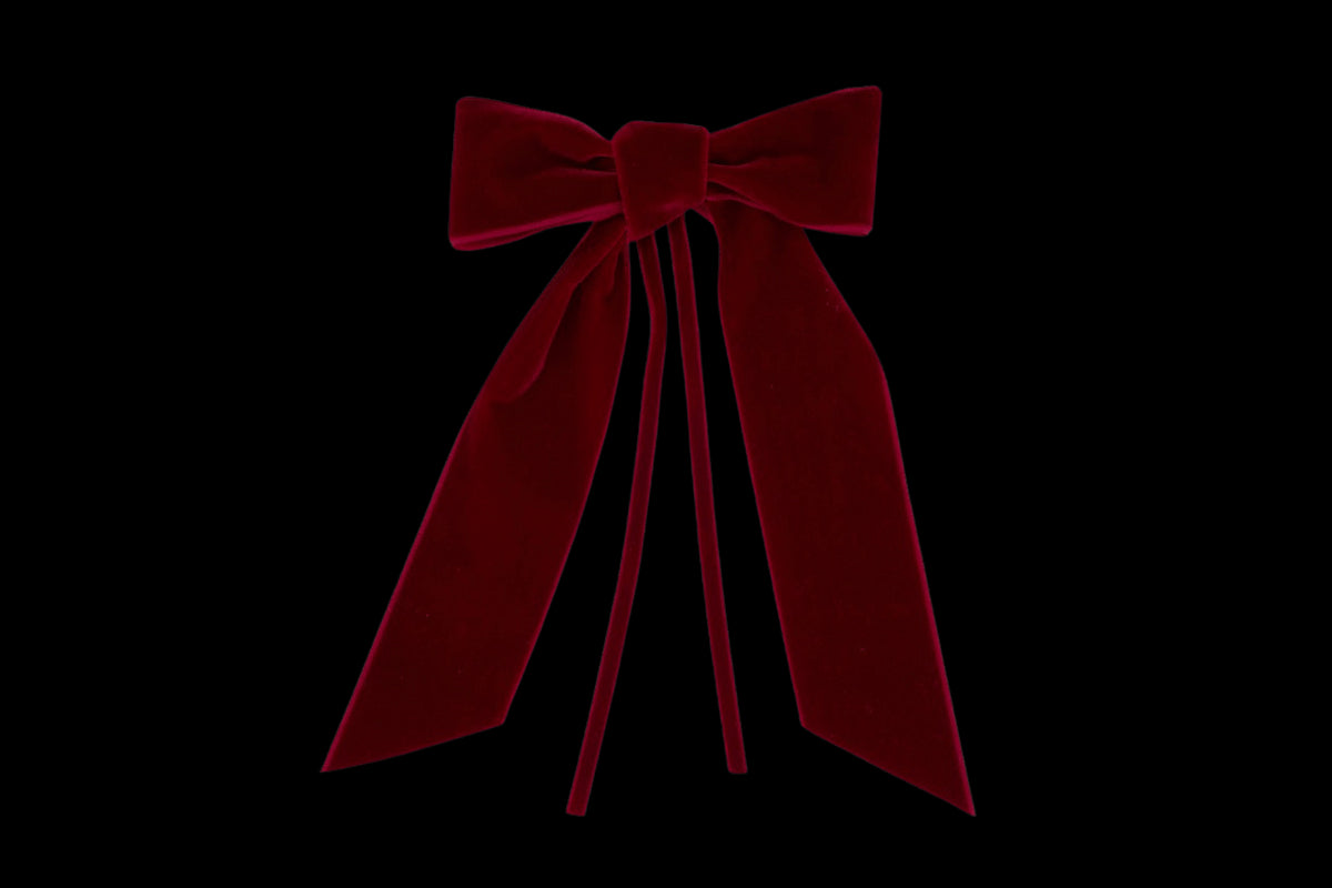 Burgundy Velvet Napkin Bows, Set of 4