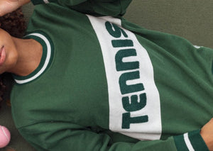 Retro Block Tennis Sweatshirt in Green