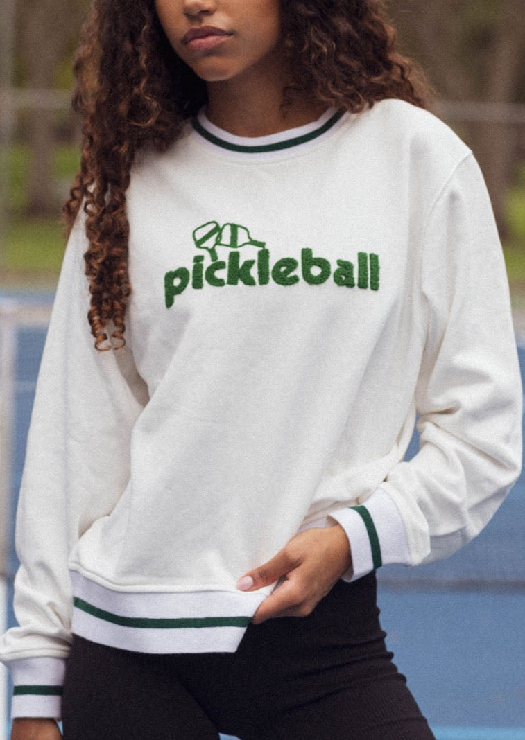 Pickleball Paddle Sweatshirt in Cream