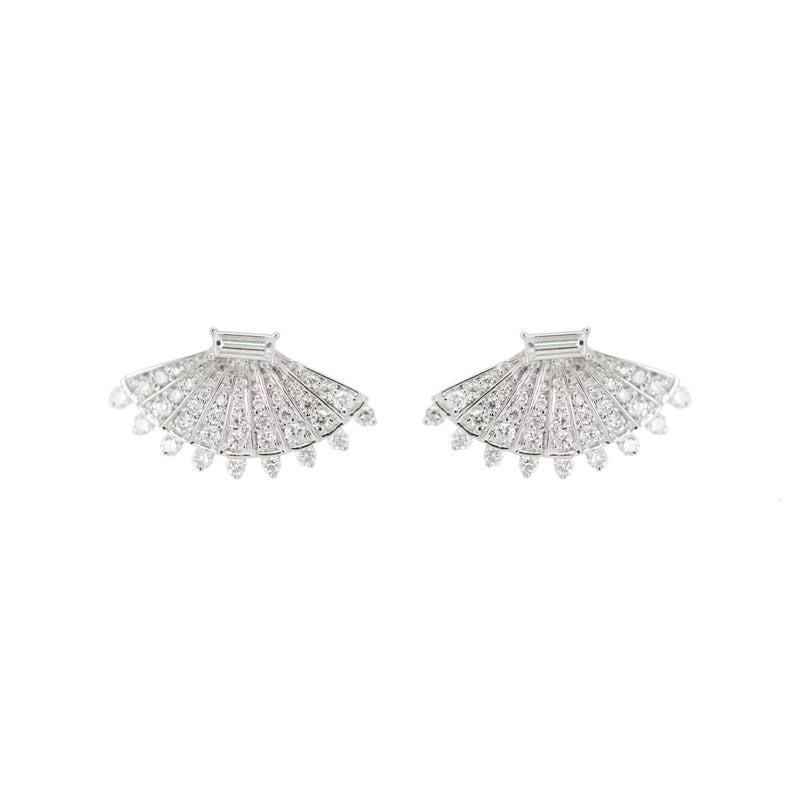 Rounded Fan Diamond Earrings