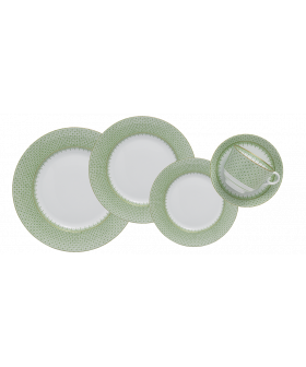 APPLE GREEN LACE 5PC PLACE SETTING