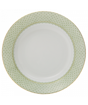 APPLE GREEN LACE RIM SOUP PLATE