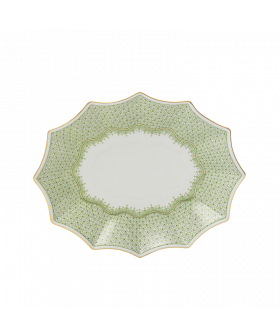 APPLE GREEN LACE MEDIUM FLUTED TRAY