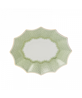 APPLE GREEN LACE MEDIUM FLUTED TRAY