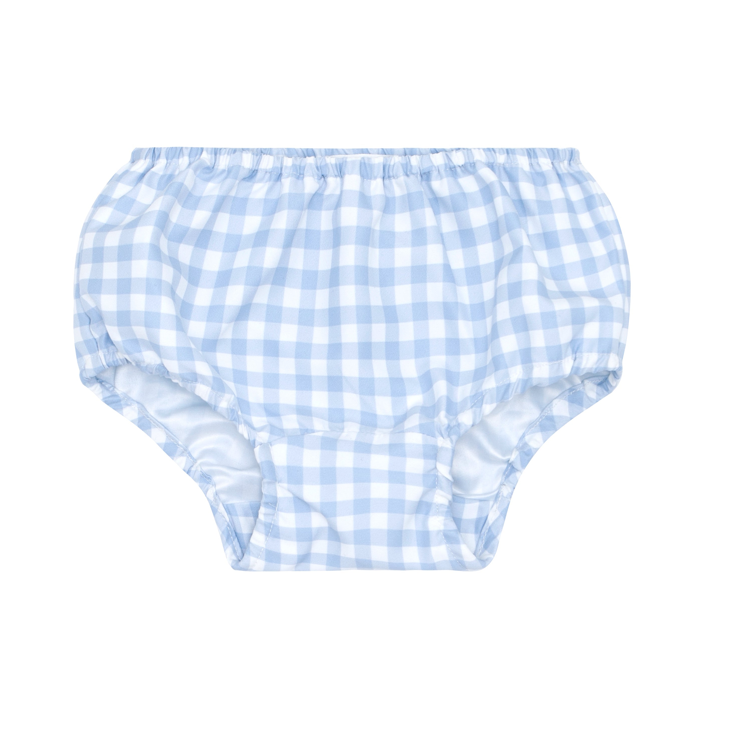 Oasis Blue Gingham Diaper Bloomer Cover