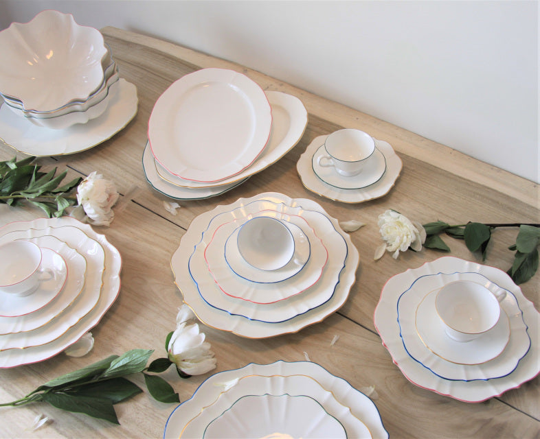Amelie Royal Blue Rim Set of Two Soup and Pasta Bowls