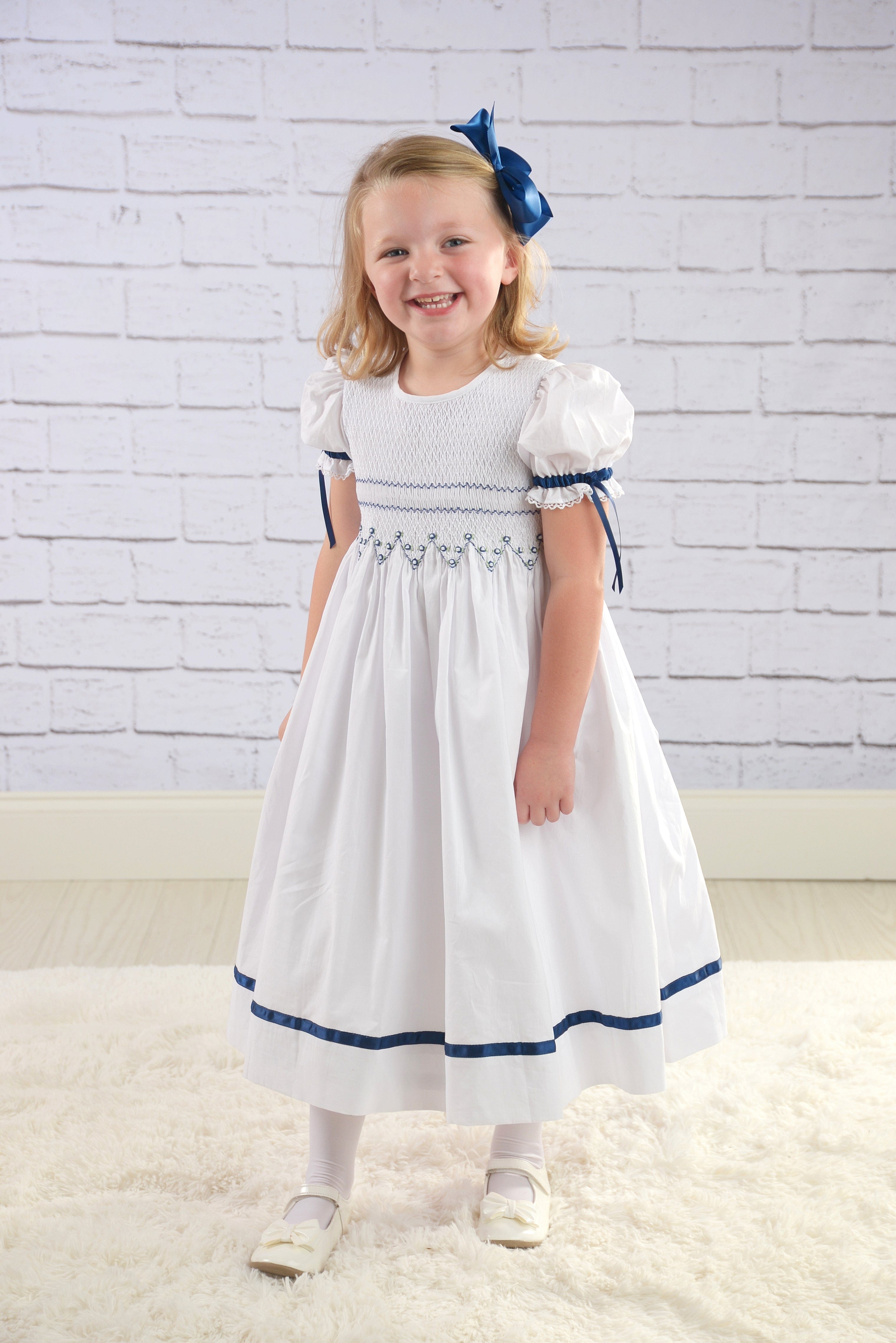 Sarah - Navy Smocked Strasburg Children