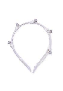 Crystal Skinny Headband in White