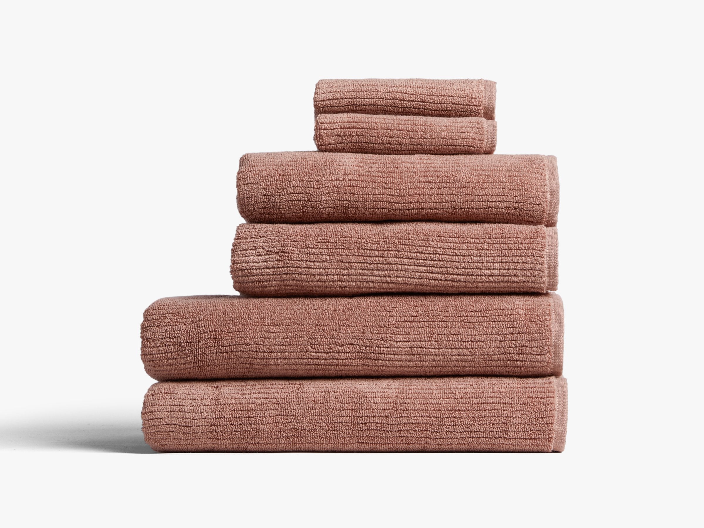 Bath Sheet Soft Rib Towels in Clay