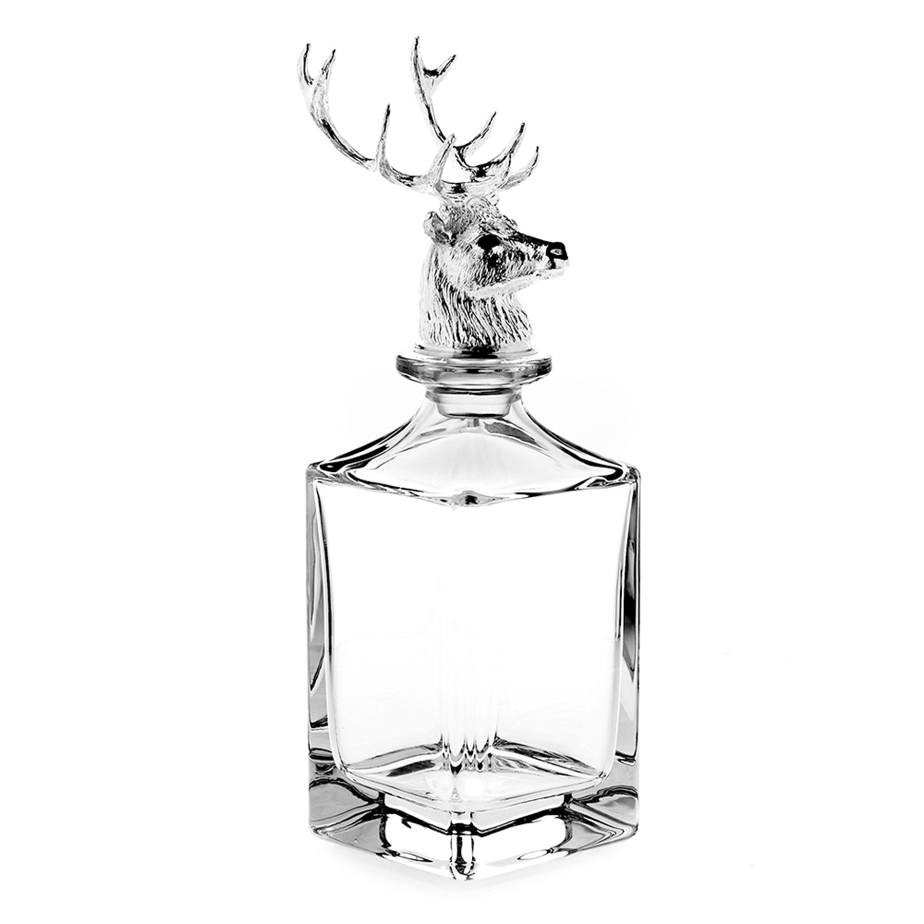 Sterling Silver Stag Crystal Decanter