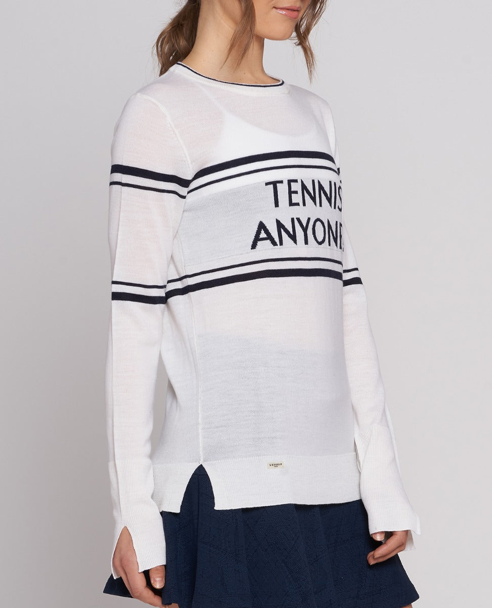 The Court Sweater in White