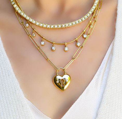 Diamond Pickle Ball Necklace